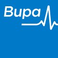 Bupa logo featuring the company name and a heartbeat line